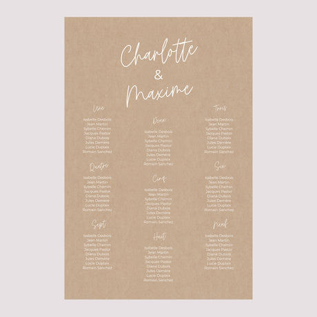 Plan de table Mariage Portrait 60 x 90 cm For Ever