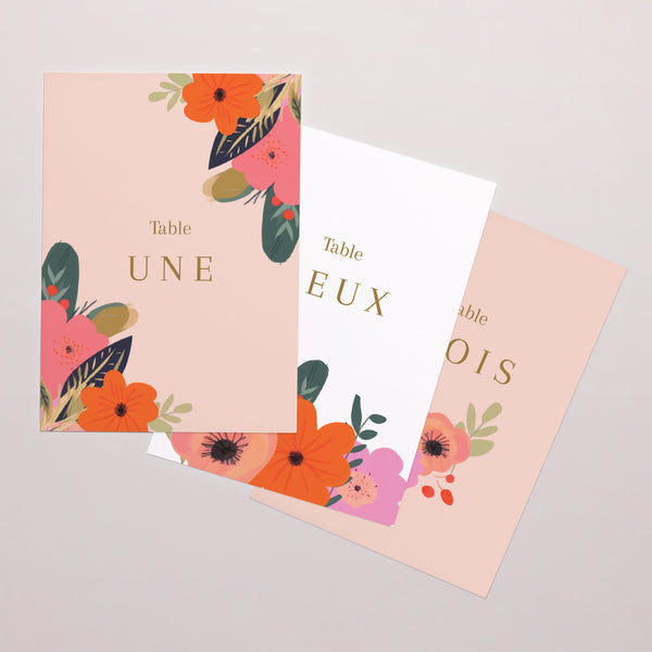 Marque table Mariage Rectangle Farandole de Fleurs photo
