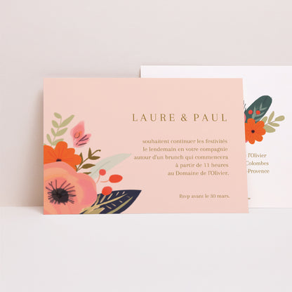 Invitations Mariage Paysage Farandole de fleurs photo N° 1