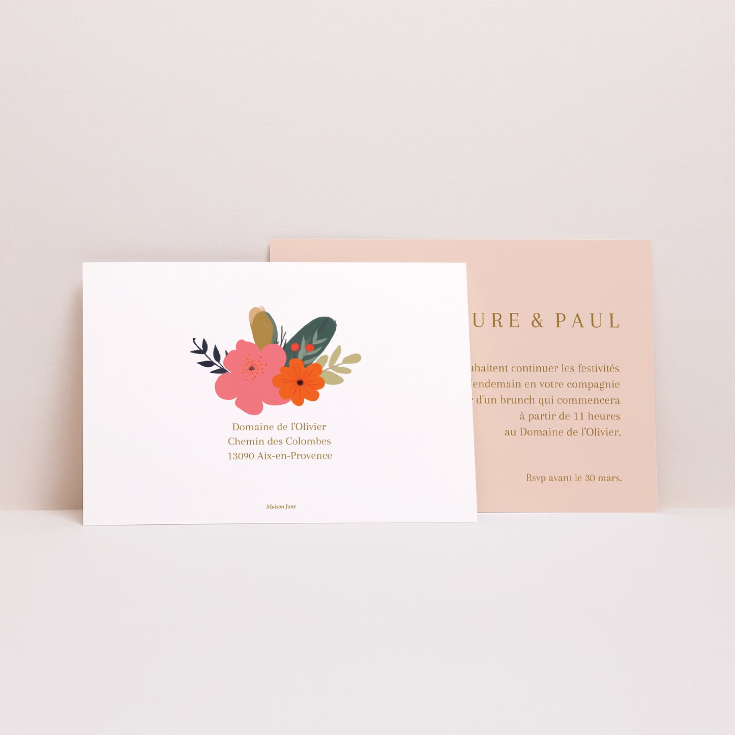 Invitations Mariage Paysage Farandole de fleurs photo N° 2