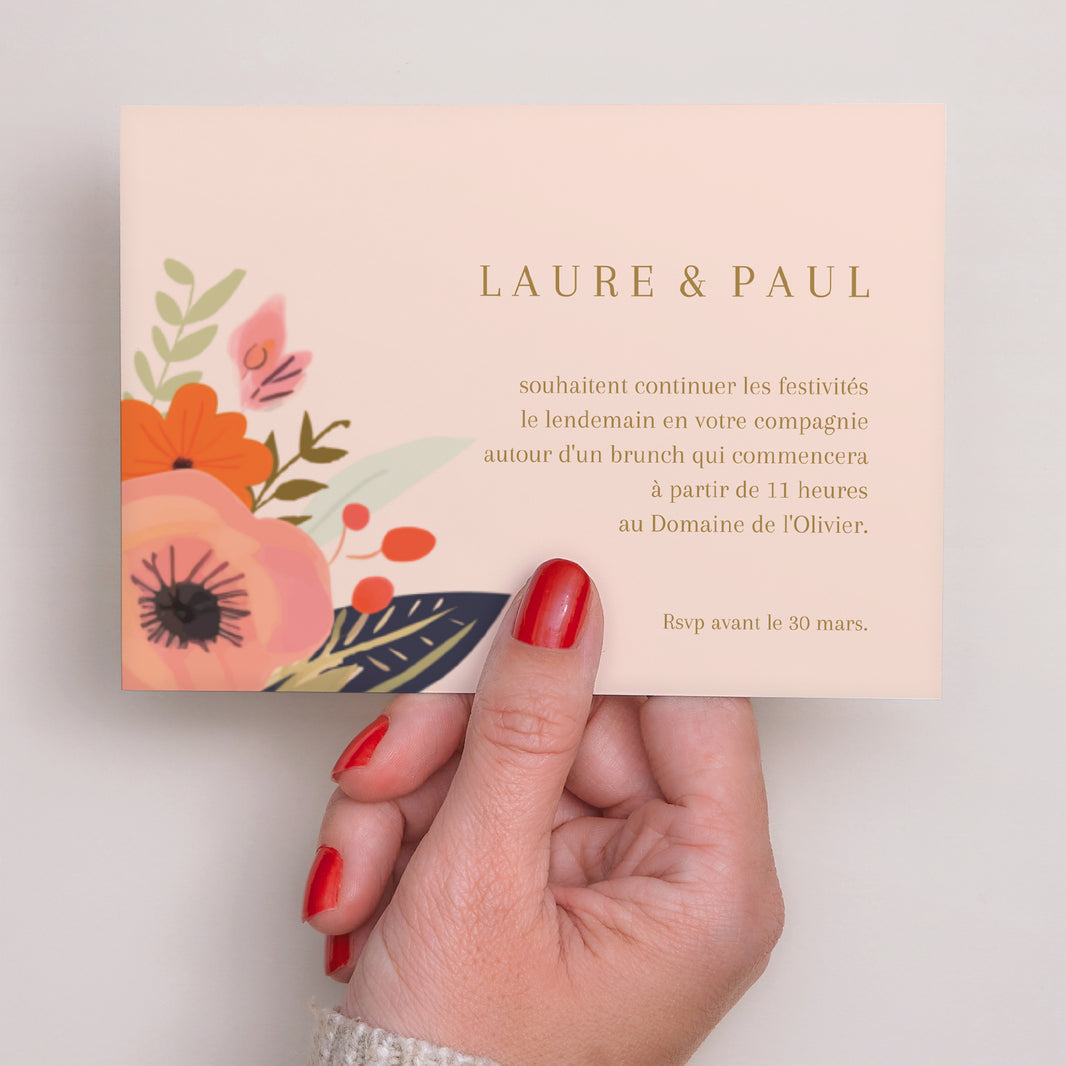 Invitations Mariage Paysage Farandole de fleurs photo N° 3