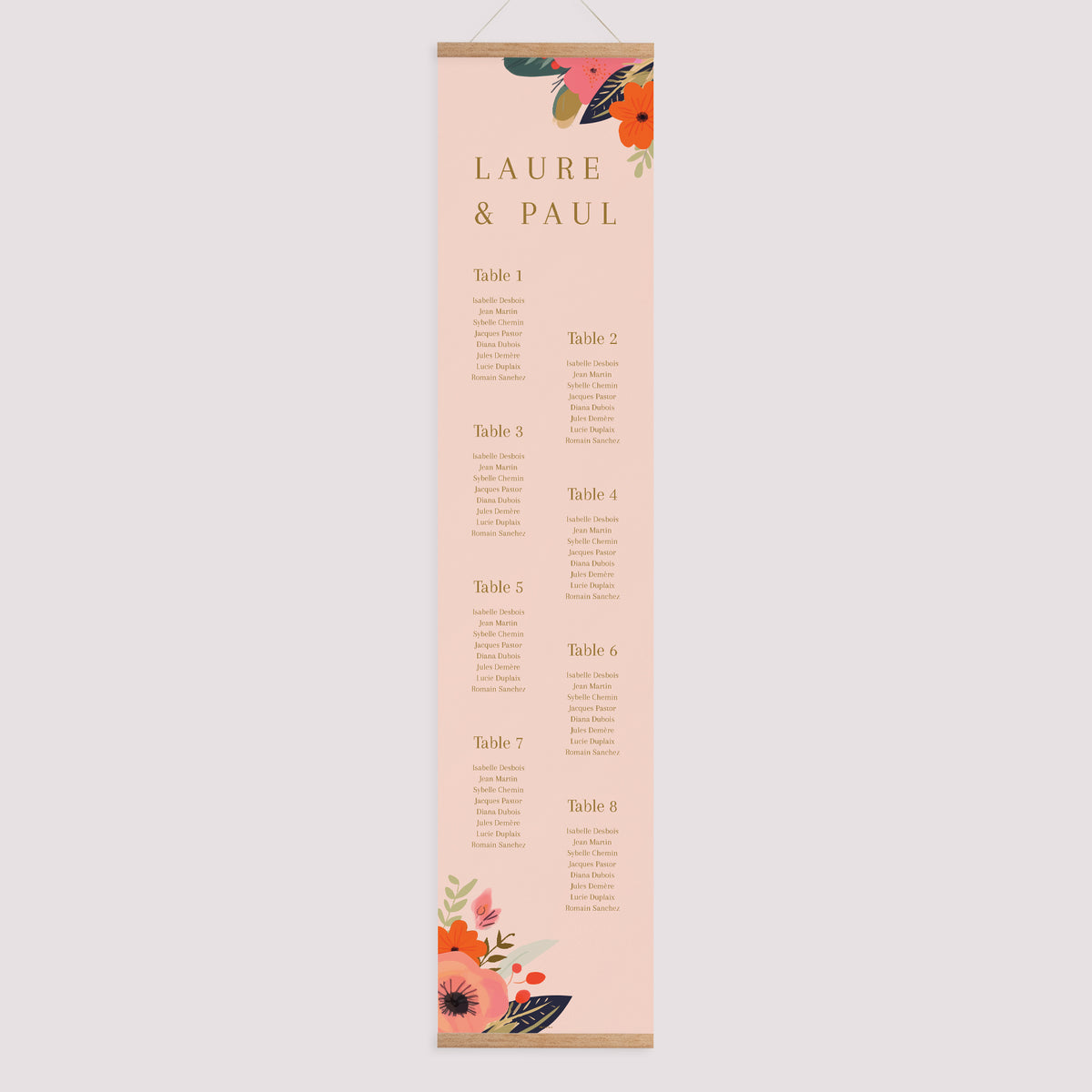 Plan de table Mariage Papier Farandole de Fleurs photo N° 1