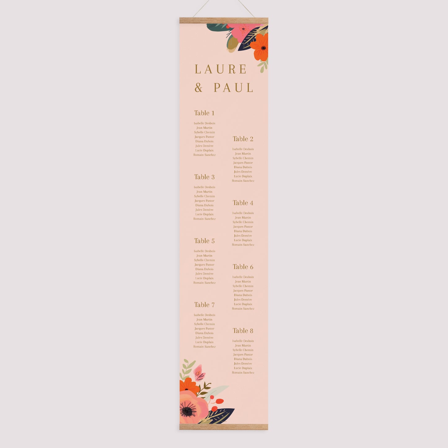 Plan de table Mariage Papier Farandole de Fleurs photo N° 1