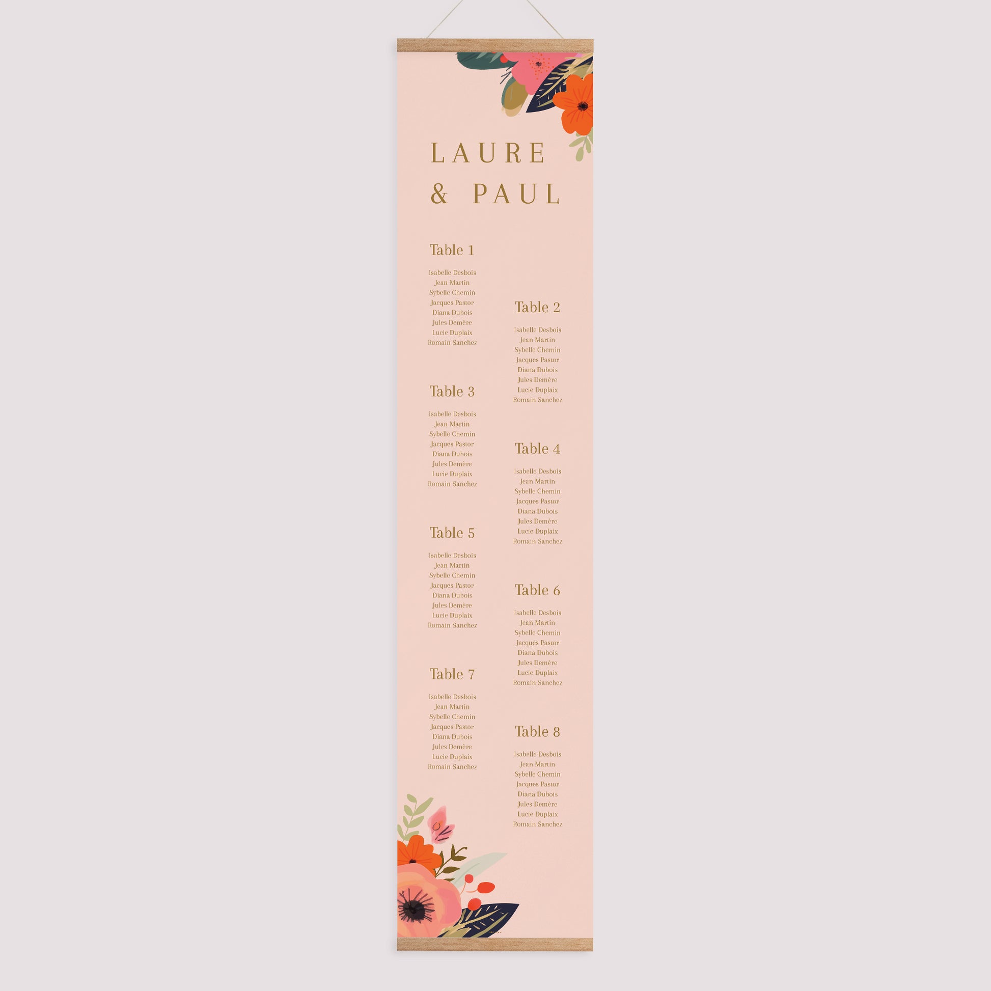 Plan de table Mariage Papier Farandole de Fleurs photo N° 1