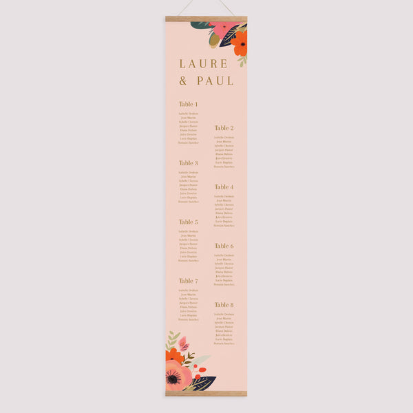 Plan de table Mariage Papier Farandole de Fleurs photo