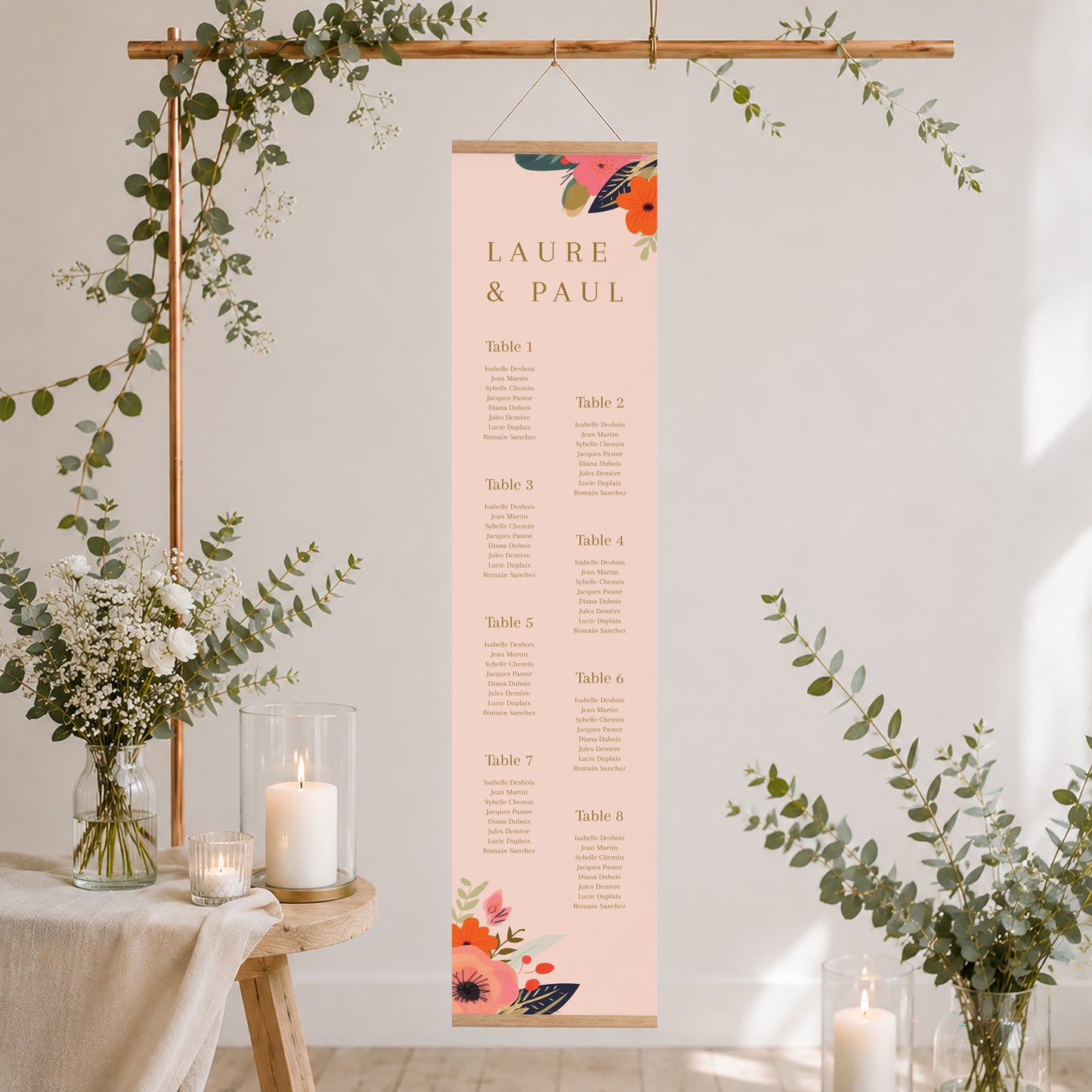 Plan de table Mariage Papier Farandole de Fleurs photo N° 2