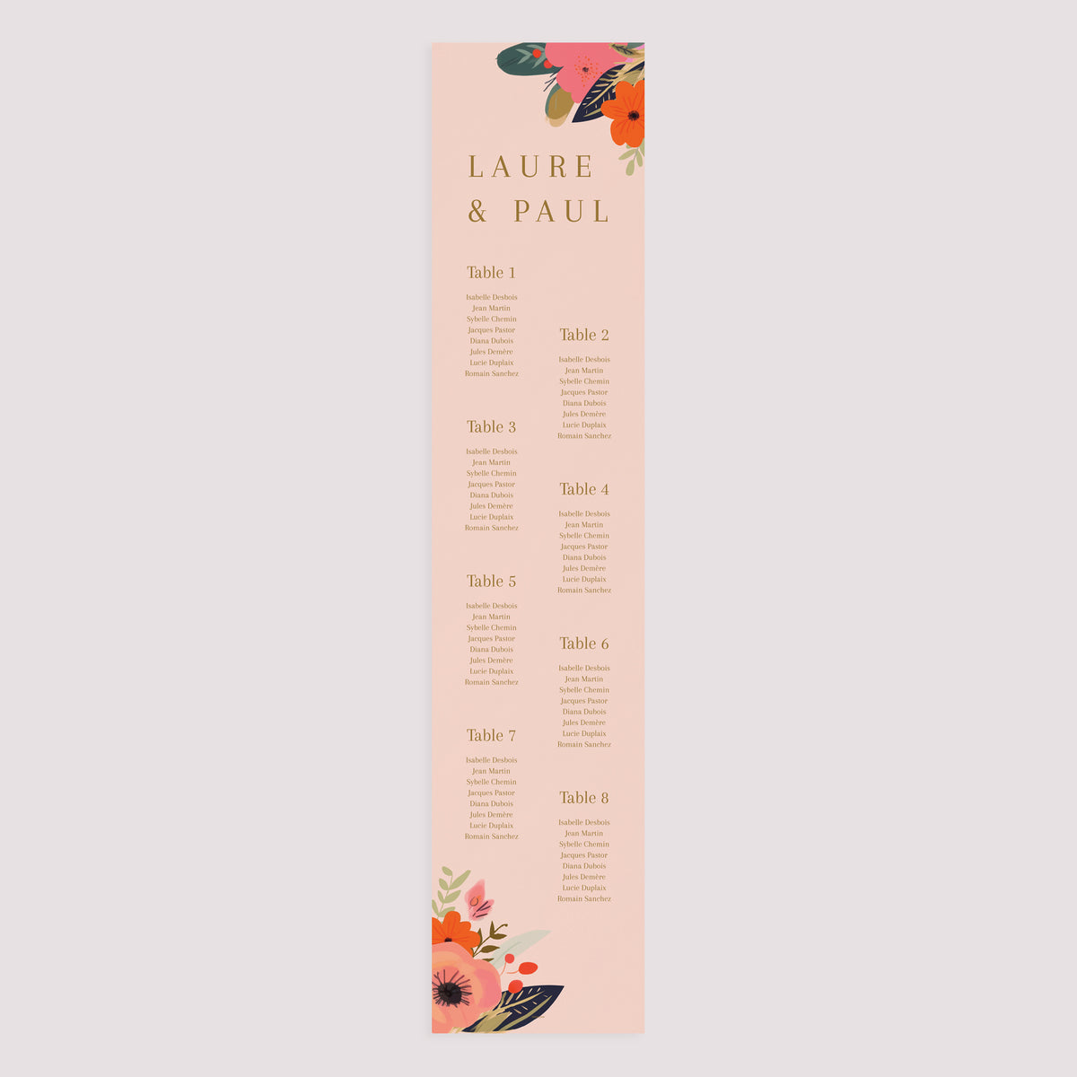 Plan de table Mariage Papier Farandole de Fleurs photo N° 3