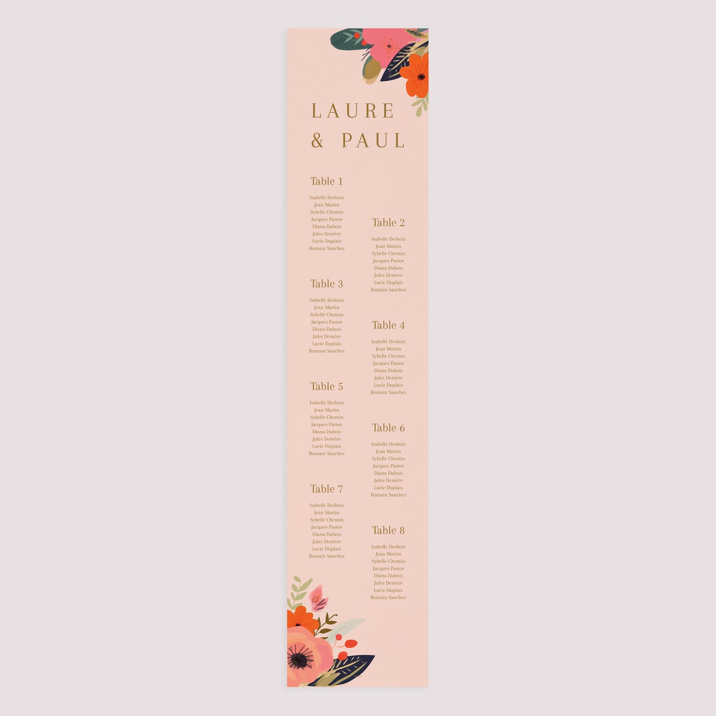 Plan de table Mariage Papier Farandole de Fleurs photo N° 3