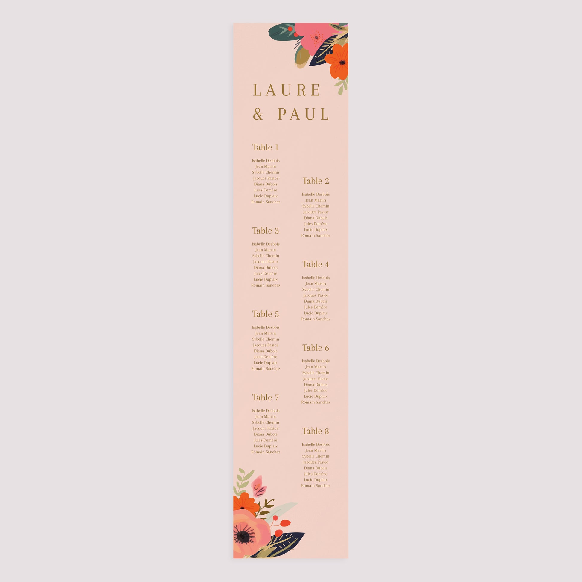 Plan de table Mariage Papier Farandole de Fleurs photo N° 3
