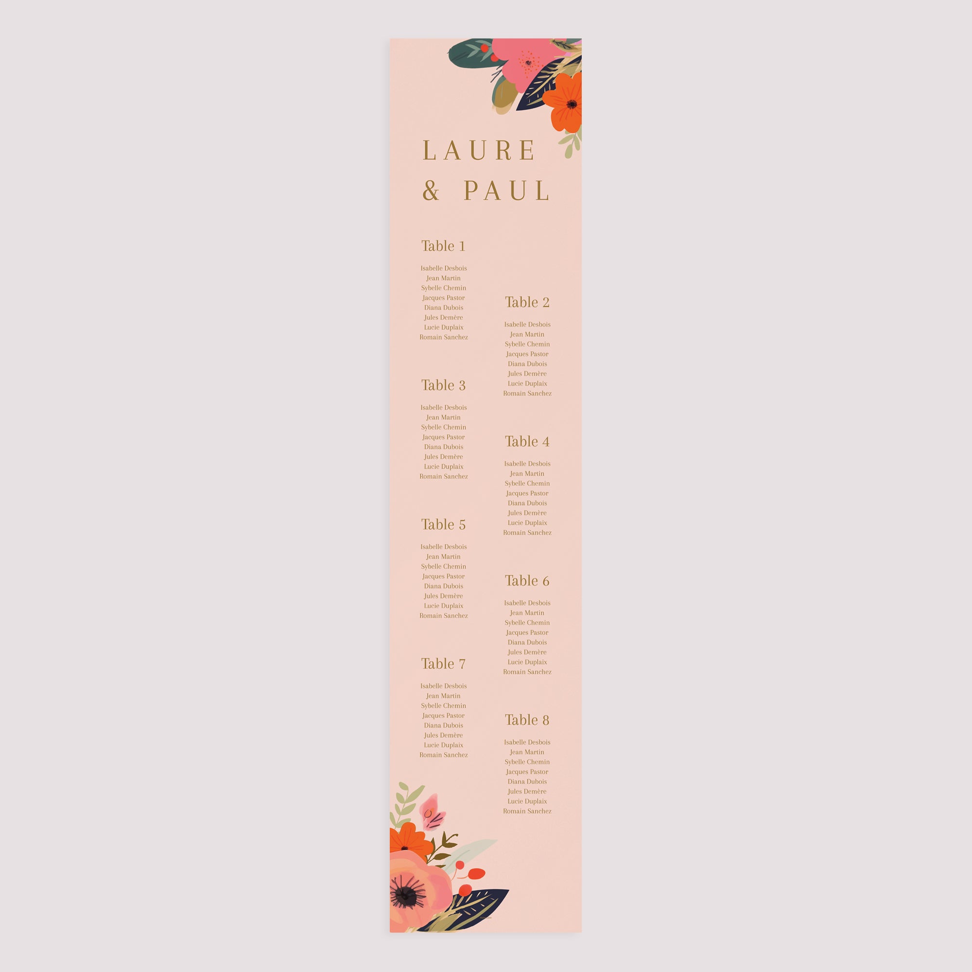 Plan de table Mariage Papier Farandole de Fleurs photo N° 3