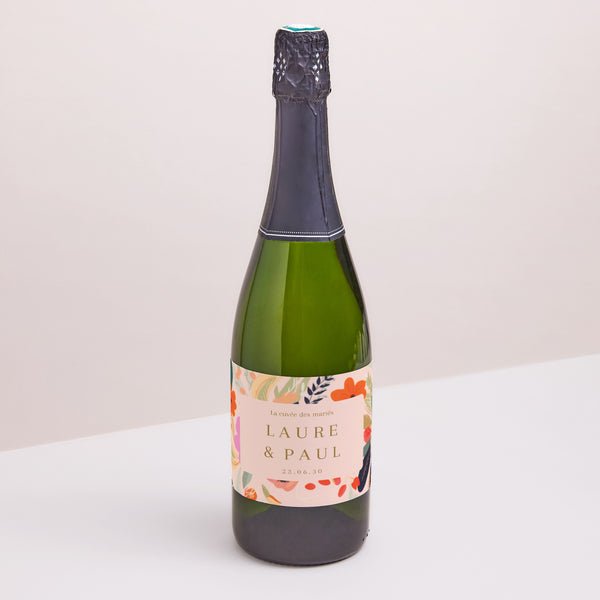 Etiquette bouteille Mariage Paysage Farandole de Fleurs photo