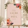 Panneau bienvenue Mariage Portrait 60 x 90 cm Farandole de Fleurs photo N° 1