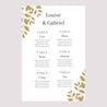 Plan de table Mariage Portrait 60 x 90 cm Feuillage doré photo N° 2