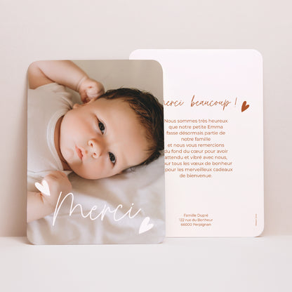 Remerciements Naissance Portrait, bords arrondis Joy photo N° 1
