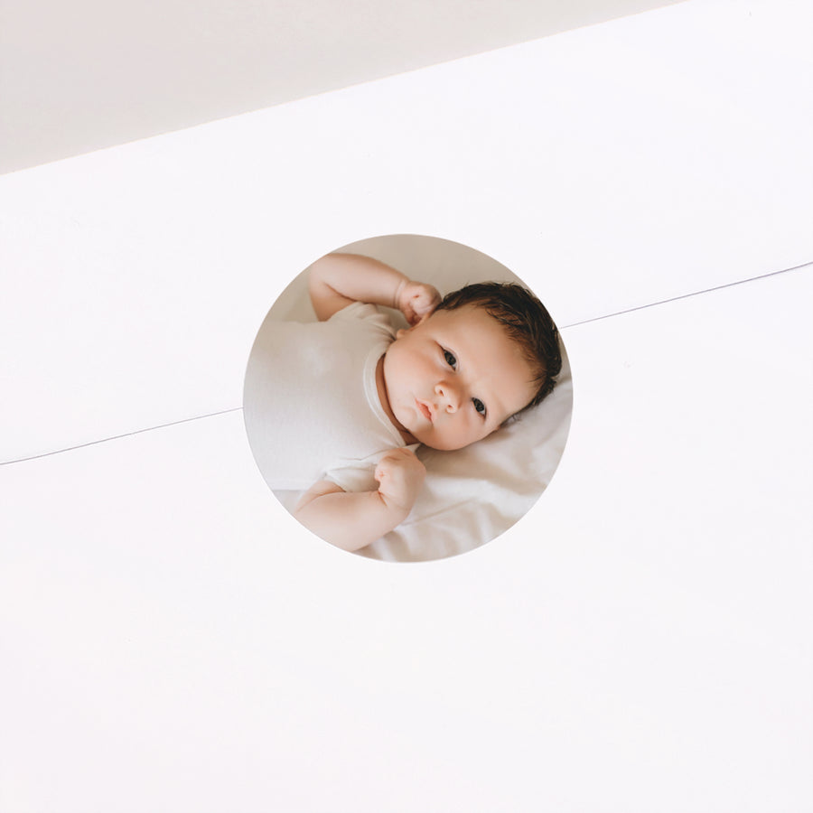 Sticker Naissance Rond Joy photo