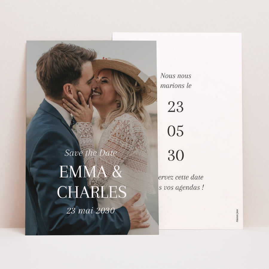 Save the date Mariage Portrait Oui pour la vie photo