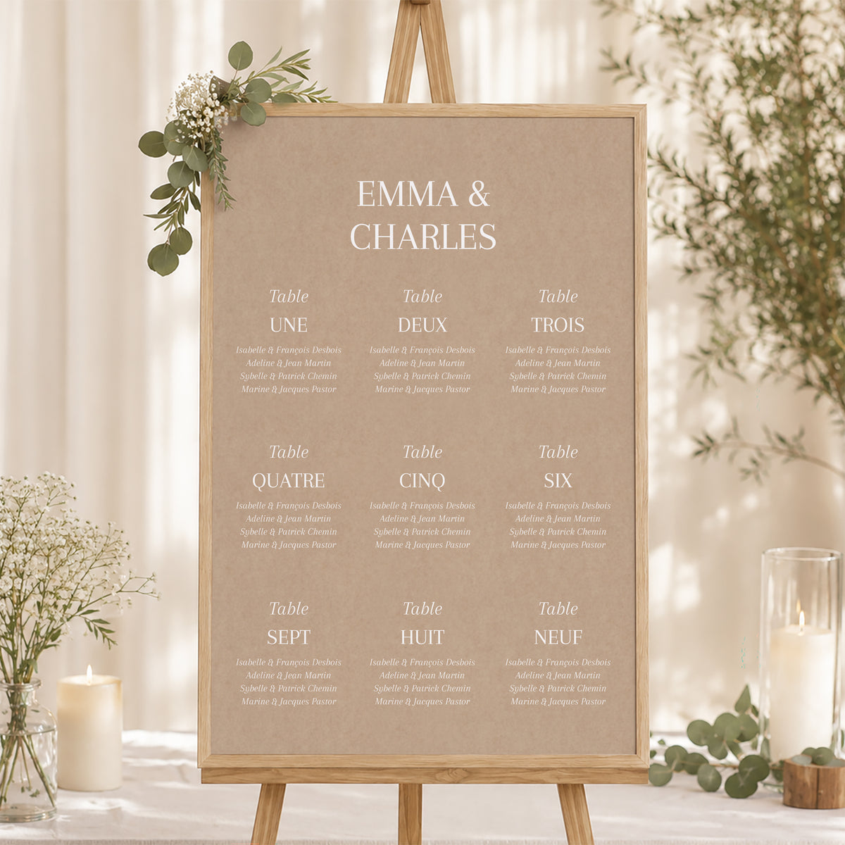 Plan de table Mariage Portrait Oui pour la vie photo N° 1