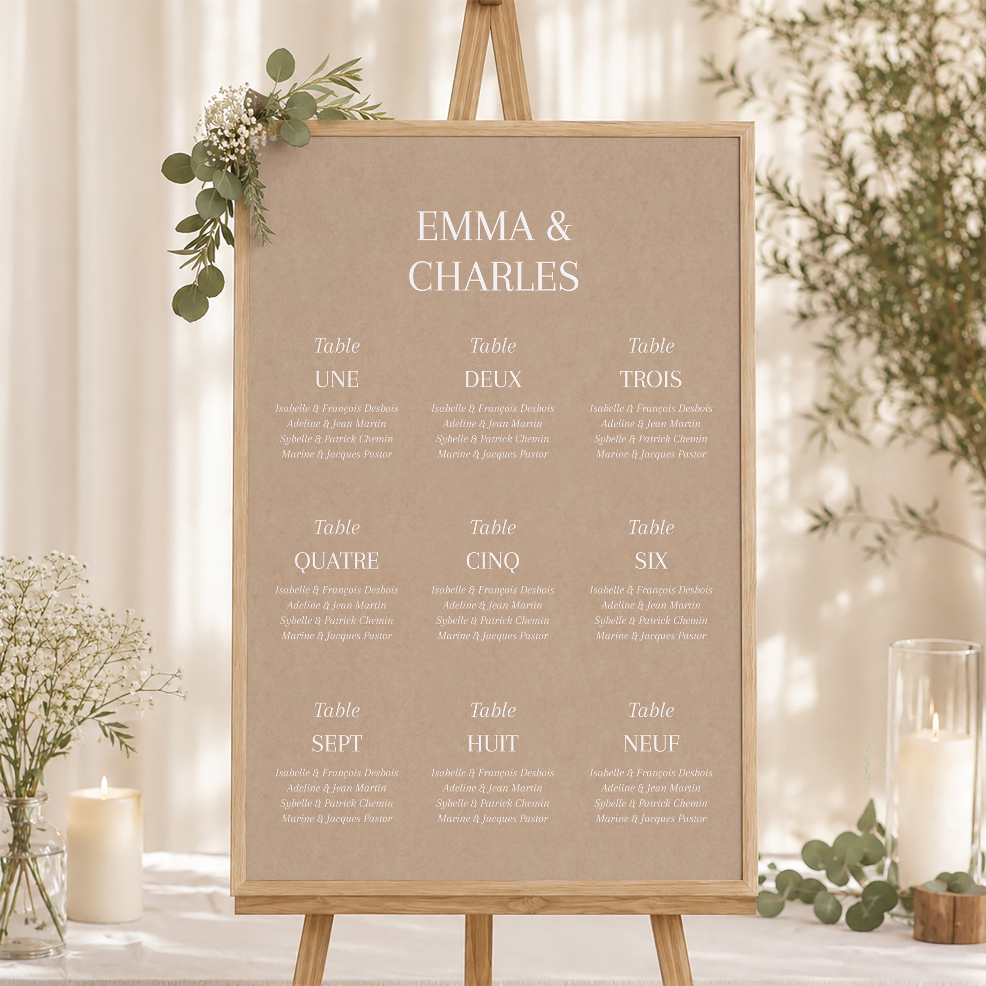 Plan de table Mariage Portrait Oui pour la vie photo N° 1