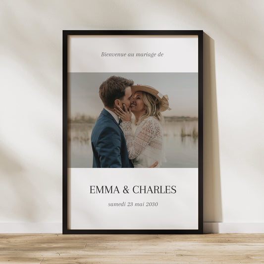 Panneau bienvenue Mariage Portrait 60 x 90 cm Oui pour la vie photo