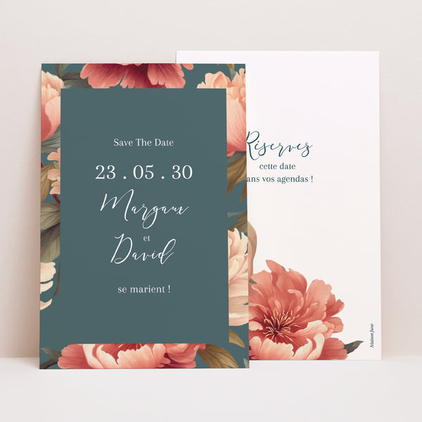 Save the date Mariage Portrait A l'anglaise photo