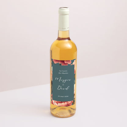 Etiquette bouteille Mariage Portrait A l'anglaise photo N° 1