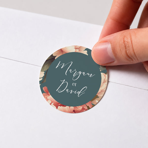 Sticker Mariage Rond A l'anglaise photo