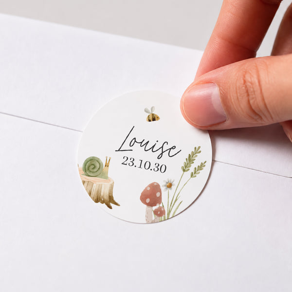 Sticker Naissance Rond Promenons-nous dans les bois photo