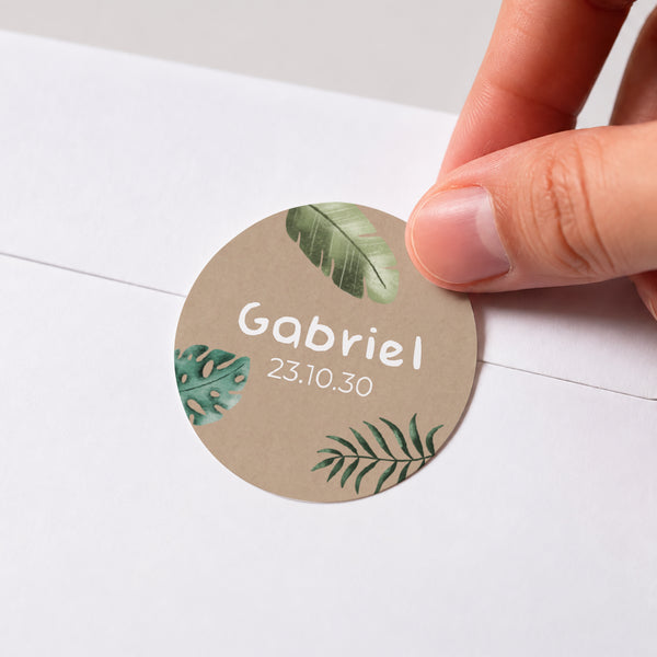 Sticker Naissance Rond Welcome to the jungle photo