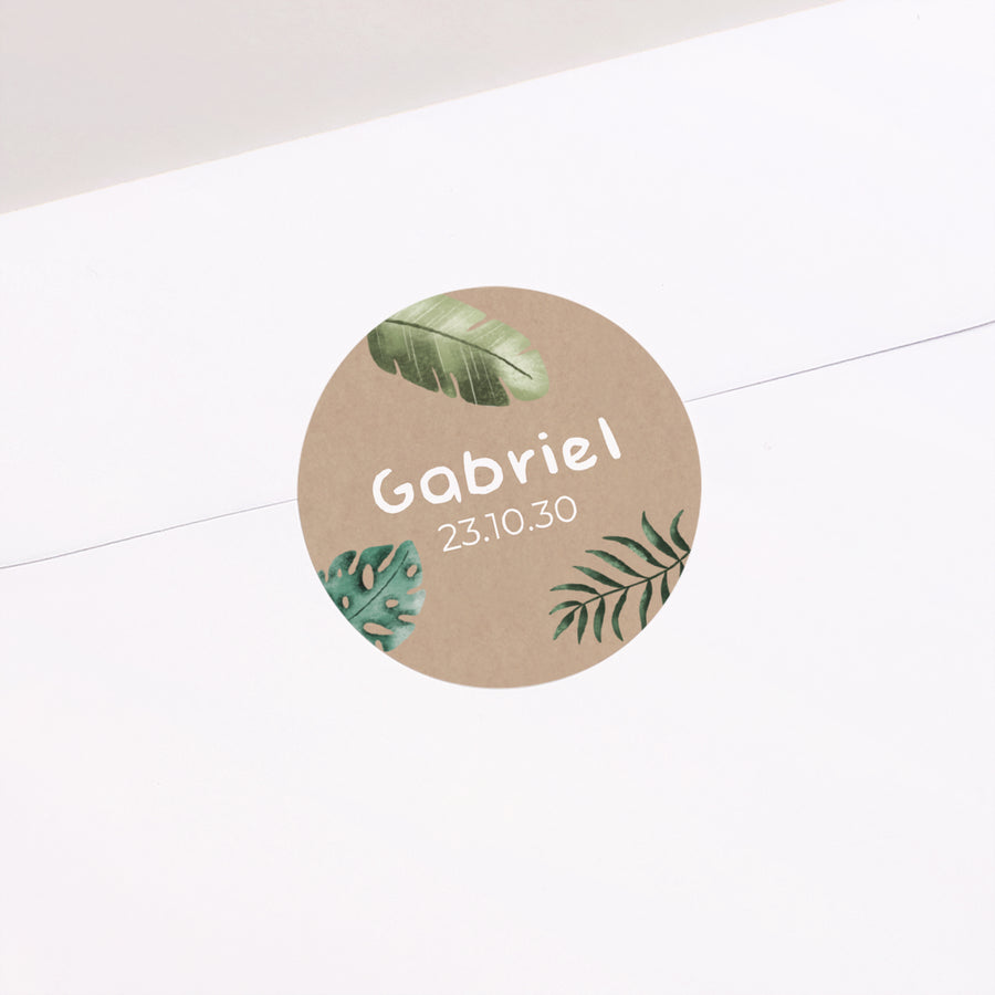 Sticker Naissance Rond Welcome to the jungle photo
