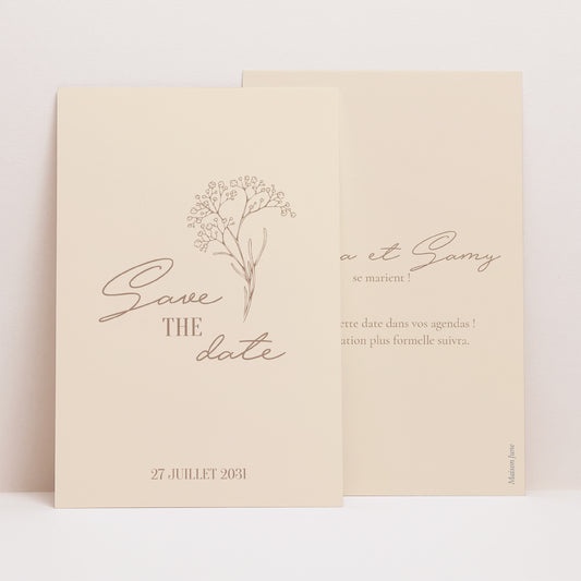 Save the date Mariage Portrait Brin bohème photo