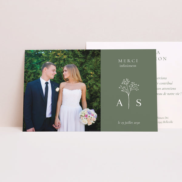 Remerciements Mariage Paysage Gypsophile silouhette photo
