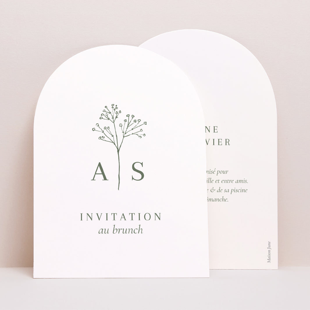 Invitations Mariage Petite arche Gypsophile silouhette photo N° 1