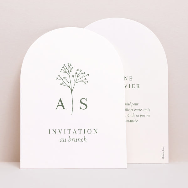 Invitations Mariage Petite arche Gypsophile silouhette photo