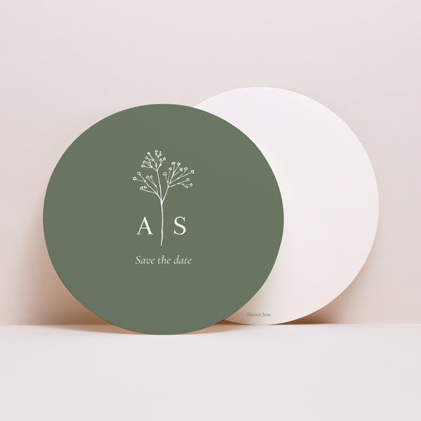 Save the date Mariage Rond Gypsophile silouhette photo