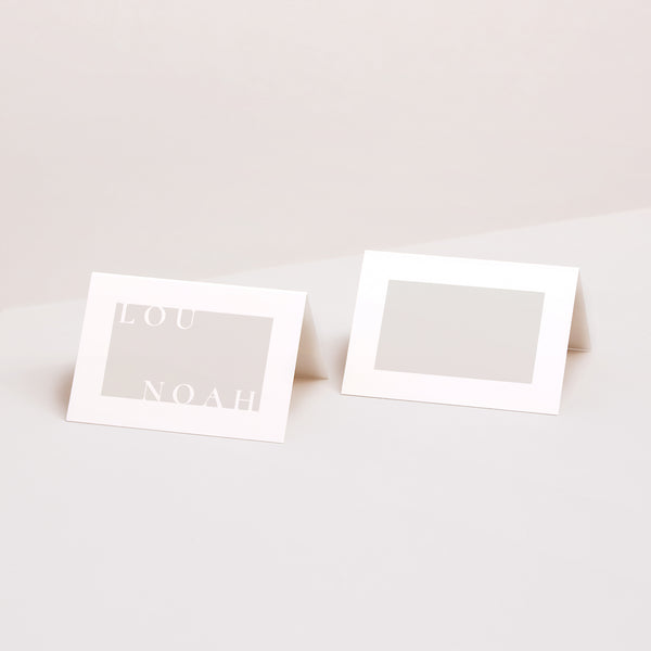 Marque-place Mariage 2 volets Typo et beige photo