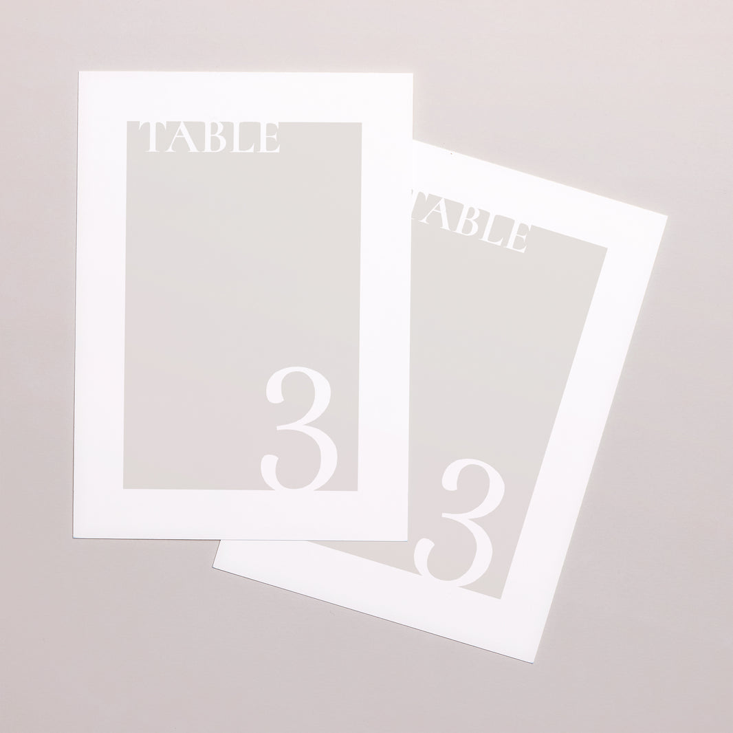 Marque table Mariage Rectangle Typo et beige photo N° 2