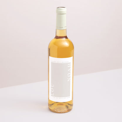 Etiquette bouteille Mariage Portrait Typo et beige photo N° 1