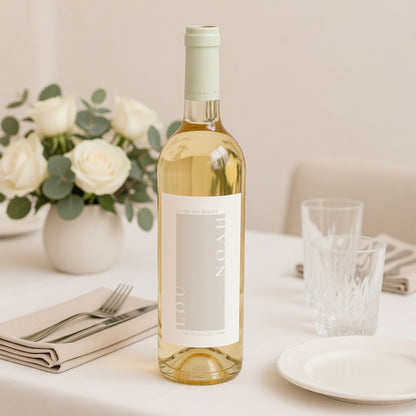 Etiquette bouteille Mariage Portrait Typo et beige photo N° 2