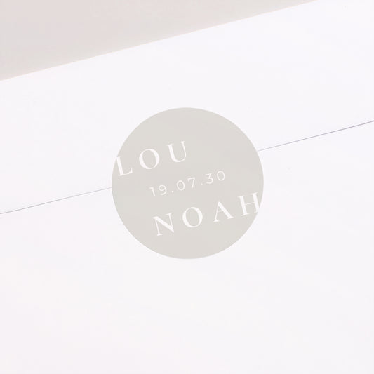 Sticker Mariage Rond Typo et beige photo