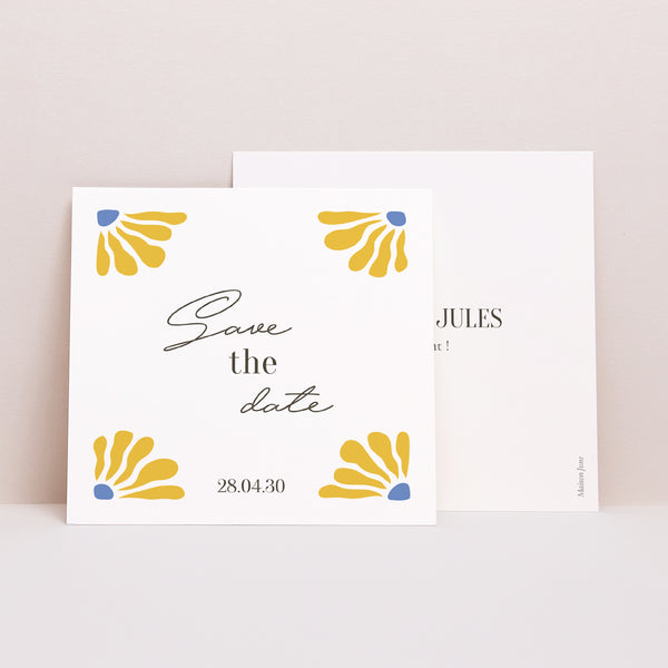 Save the date Mariage Carré Flowers by Matisse photo