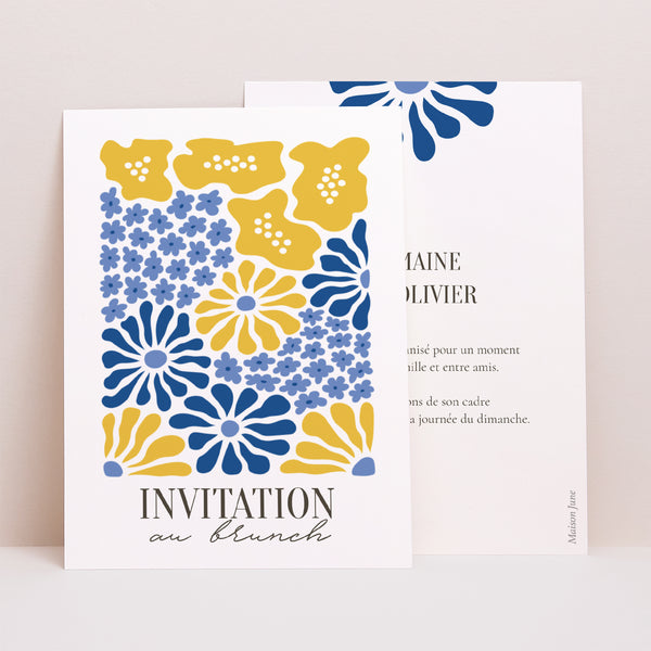 Invitations Mariage Portrait Flowers by Matisse photo