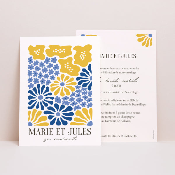 Faire-part Mariage Portrait Flowers by Matisse photo