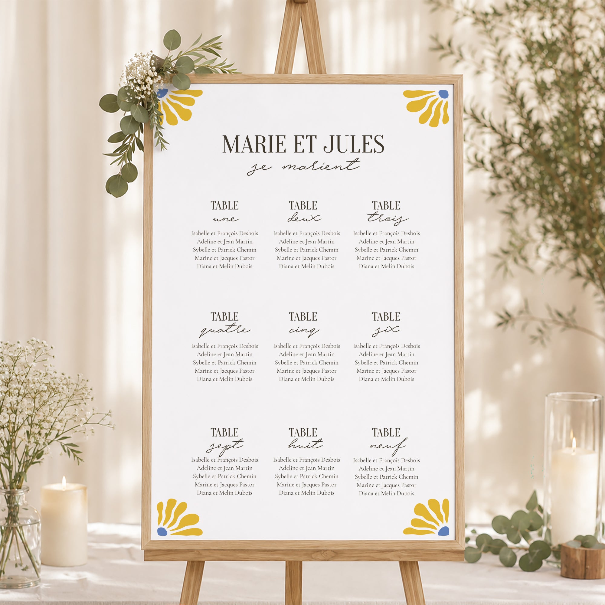 Plan de table Mariage Portrait Flowers by Matisse photo N° 1