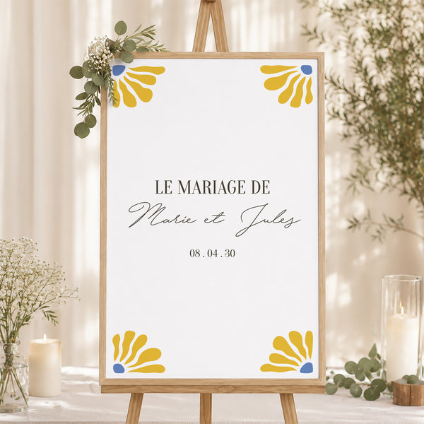 Panneau bienvenue Mariage Portrait 60 x 90 cm Flowers by Matisse photo