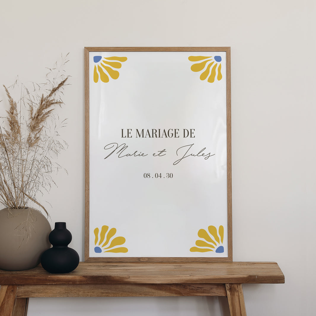 Panneau bienvenue Mariage Portrait 60 x 90 cm Flowers by Matisse photo N° 2