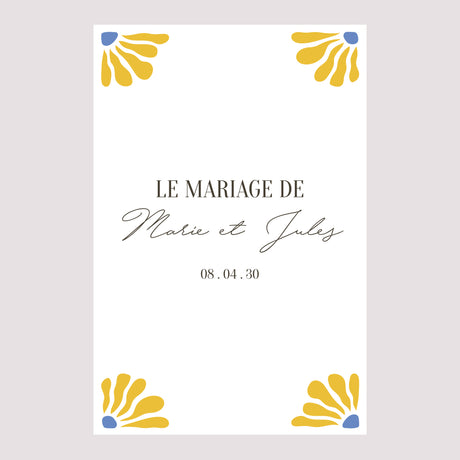 Panneau bienvenue Mariage Portrait 60 x 90 cm Flowers by Matisse
