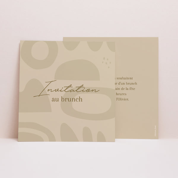 Invitations Mariage Carré Camaieu abstrait photo