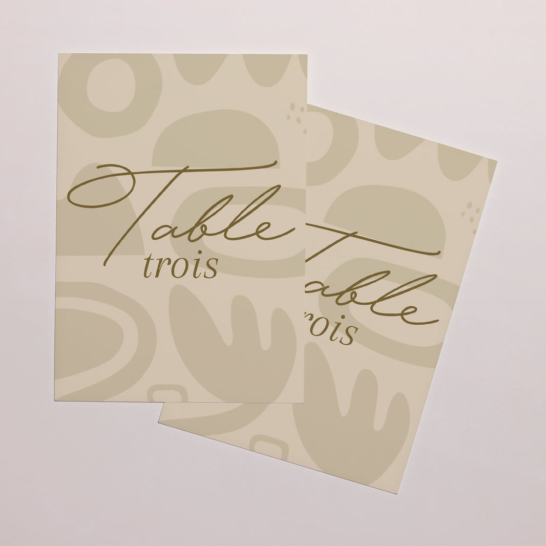 Marque table Mariage Rectangle Camaieu abstrait photo N° 2