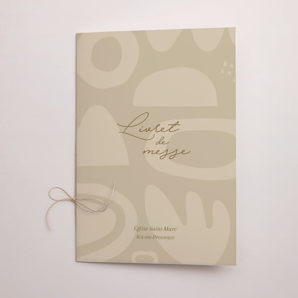Livret de messe Mariage Double volet Camaieu abstrait photo