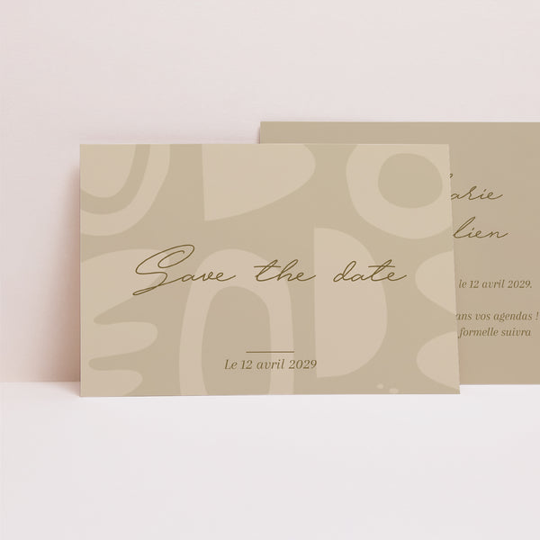 Save the date Mariage Paysage Camaieu abstrait photo